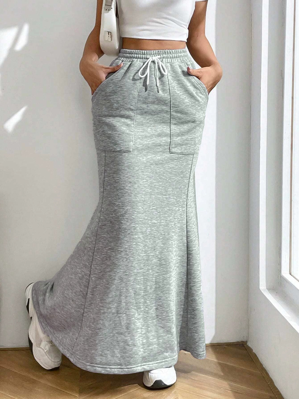 ZARA Simple Casual Midi Skirt Spring Summer Work Versatile